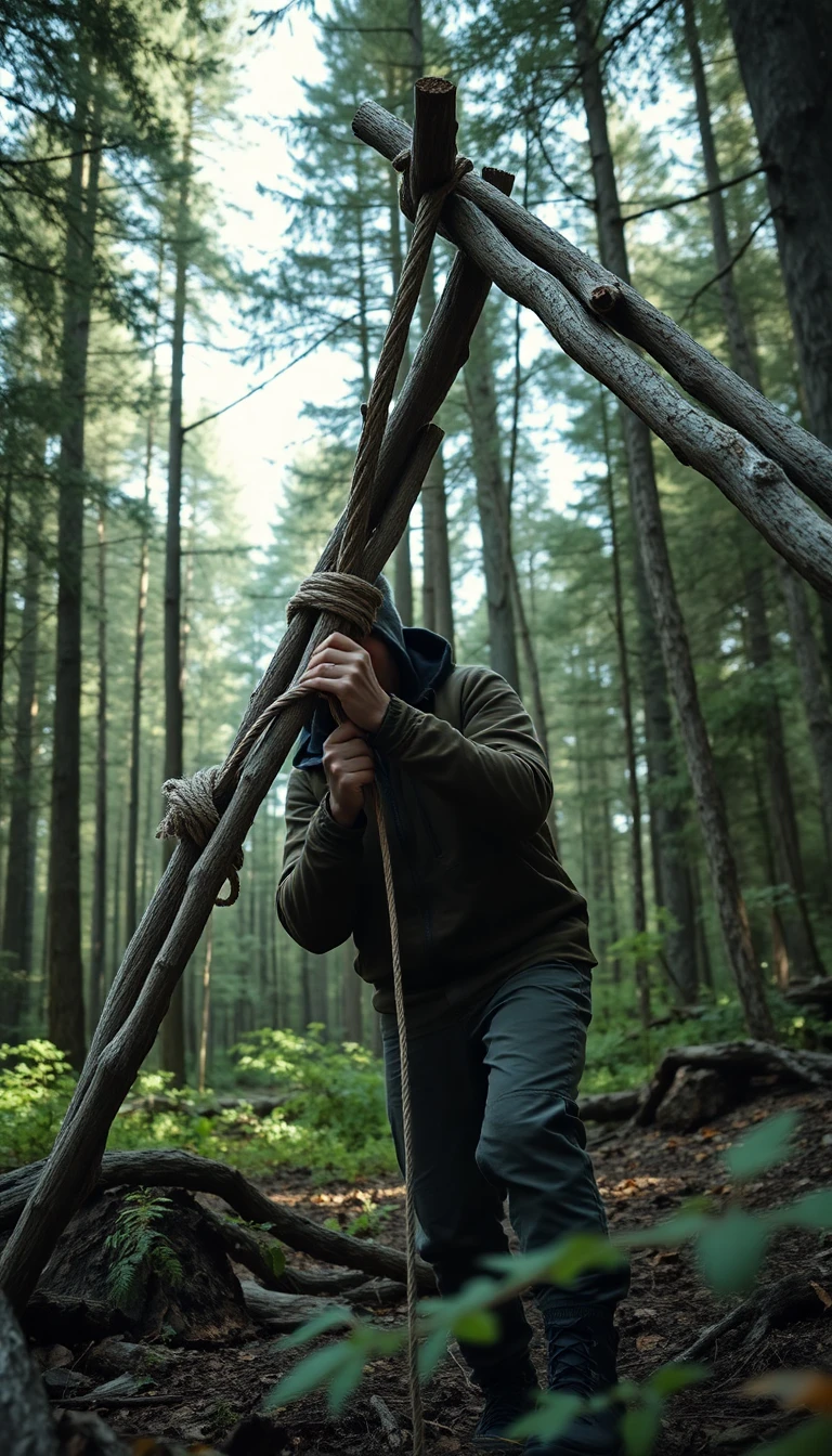Survival shelter building video
